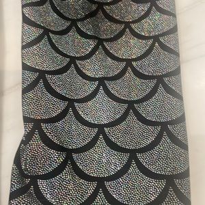 Emily Hsu high waisted Brilliance legging Black Shimmer scallop silver Small